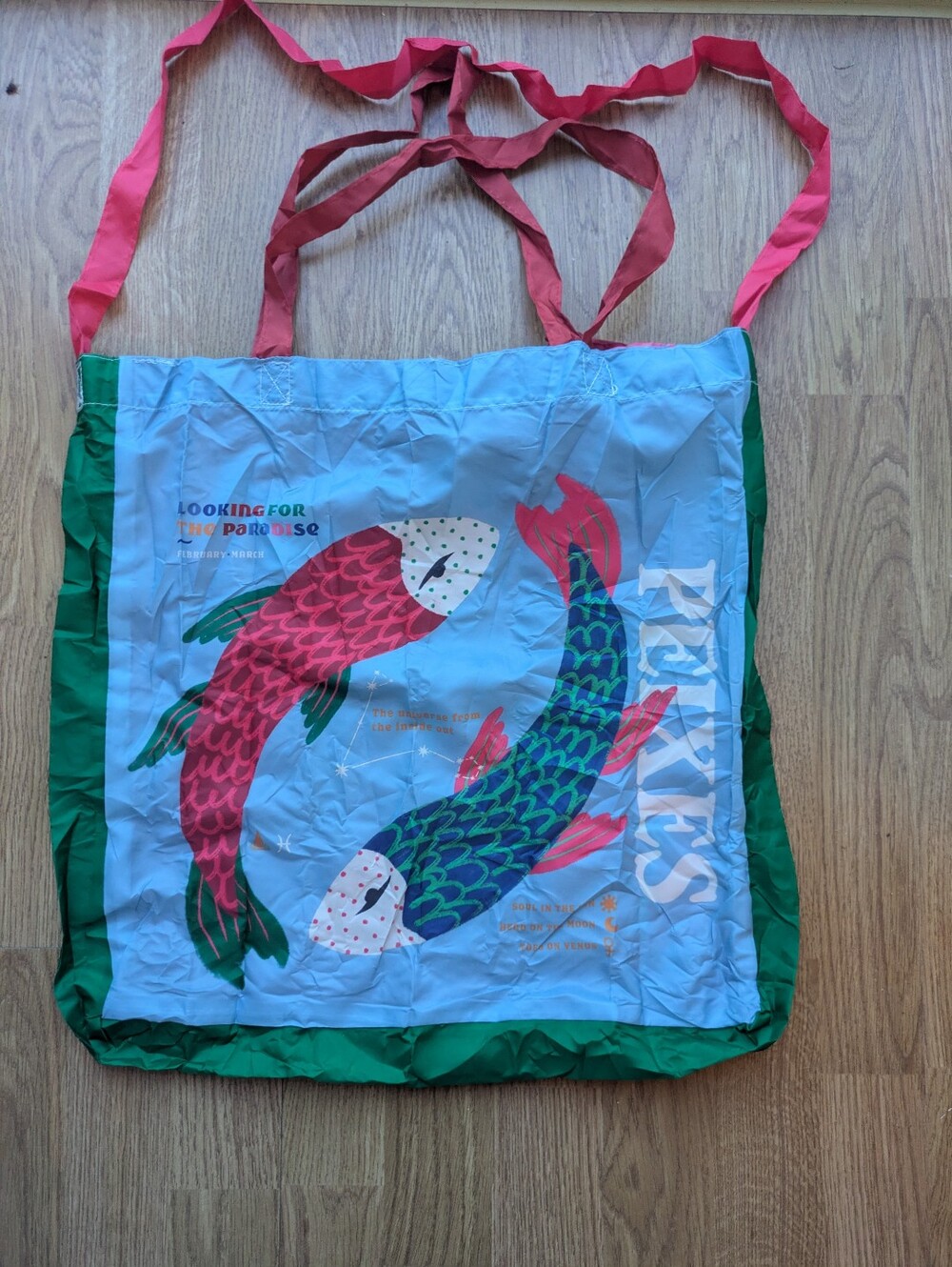 Farm Rio Reusable Tote Bag with Pisces Design